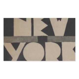 Vintage New York Travel Rectangular Sticker