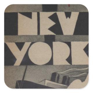 Vintage New York Travel Square Sticker