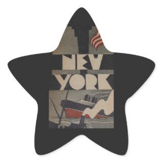 Vintage New York Travel Star Sticker