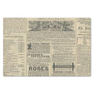 Vintage Newspaper Ads Tissue Paper