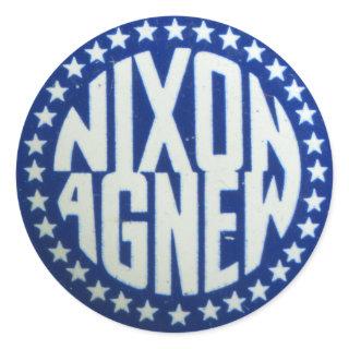 Vintage Nixon Agnew Campaign Button Classic Round Sticker