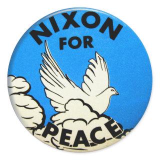 Vintage Nixon For Peace Button Classic Round Sticker
