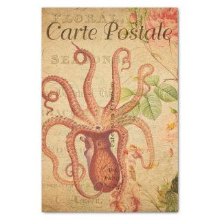 Vintage Octopus, Squid Marine Life Animal French Tissue Paper