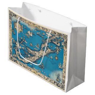Vintage Old Map of the Bermuda Islands Large Gift Bag
