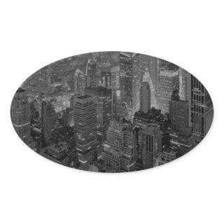 Vintage Old Style New York City Script Oval Sticker