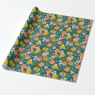 Vintage Orange & Lemon Blossom Pattern