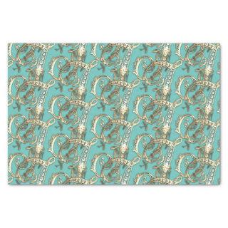 Vintage Ornate Gold Monogram J Tissue Paper