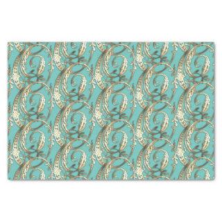 Vintage Ornate Gold Monogram O Tissue Paper