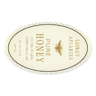 Vintage Oval Honey Bee Queenline Apiarist Label