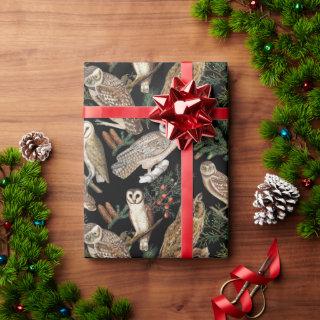 Vintage Owl and Pine Tree