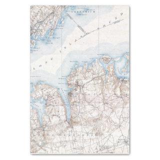 Vintage Oyster Bay Long Island New York Map Tissue Paper