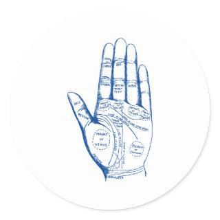 Vintage Palmistry Chart Palm Reading Classic Round Sticker