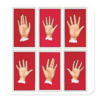 Vintage Palmistry Hands Square Sticker
