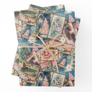 Vintage Pastel Christmas Card Collage   Sheets
