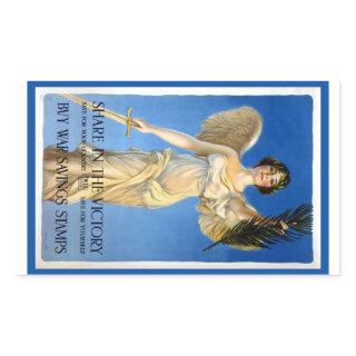 Vintage Patriotic Woman Angel, Buy War Bonds Rectangular Sticker
