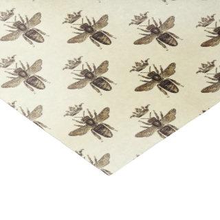 Vintage Pattern Queen Bee with Crown Aged Paper