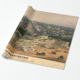 Vintage Pictorial Map of Washington D.C. (1852)