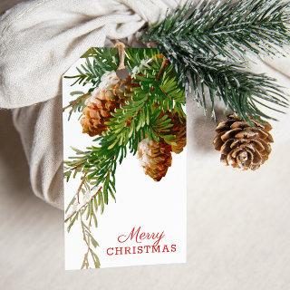 Vintage Pine Cone Greenery Holiday Gift Tags