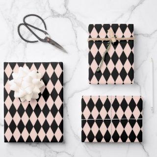 Vintage Pink and Black Harlequin Pattern   Sheets