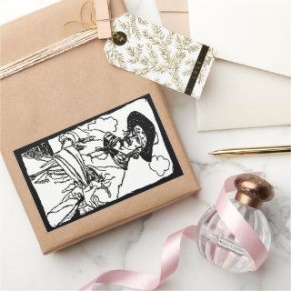 Vintage Pirates Sketch of a Captain by Howard Pyle Rectangular Sticker