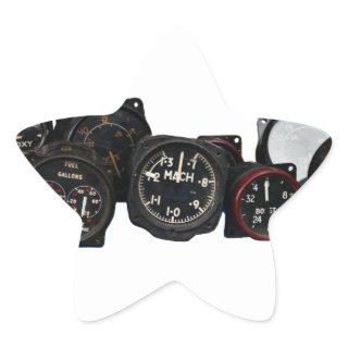 Vintage plane WWII flying dials displays Star Sticker
