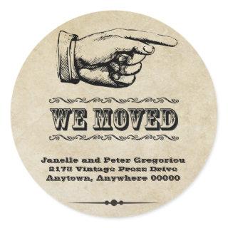 Vintage Pointer Moving Announcement  Sticker