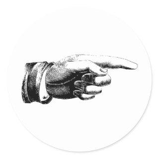Vintage Pointing Finger black and white sticker