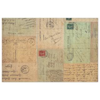 Vintage Post Card Collage Tissue Paper