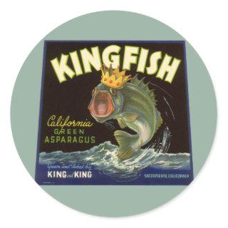 Vintage Product Can Label Art, Kingfish Asparagus
