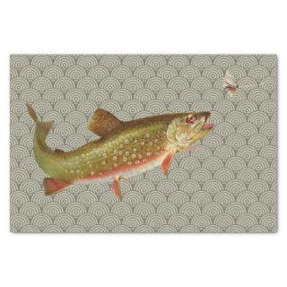 Vintage Rainbow Trout Fly Fishing Tissue Paper