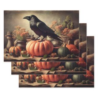 Vintage Raven Photo Gothic Halloween Decoupage  Sheets