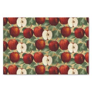 Vintage Red Apple Watercolor Botanical Decoupage Tissue Paper