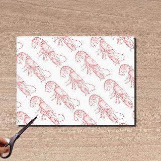 Vintage red  lobster - watercolor tissue paper