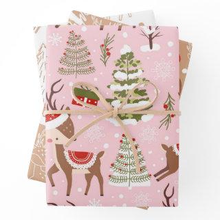 Vintage Reindeer in pink and brown  Sheets