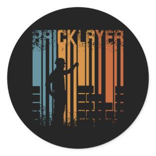 Vintage Retro Bricklayer Classic Round Sticker