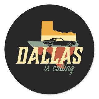 Vintage Retro Dallas Texas USA City Map Classic Round Sticker
