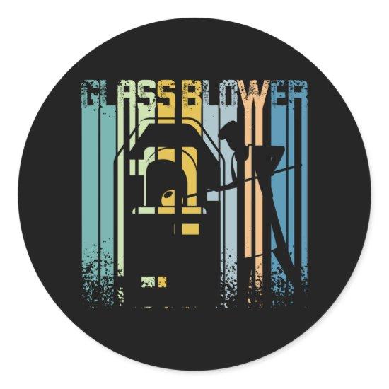 Vintage Retro Glassblower Classic Round Sticker
