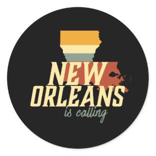 Vintage Retro New Orleans Louisiana USA City Map Classic Round Sticker