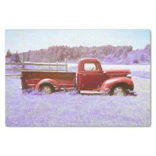 Vintage Retro Rustic Colorful Red Purple Truck Tissue Paper