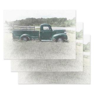 Vintage Retro Rustic Green Country Farm Truck  Sheets