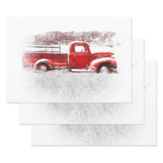 Vintage Retro Rustic Red Farm Truck  Sheets