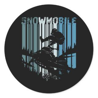 Vintage Retro Snowmobile Classic Round Sticker