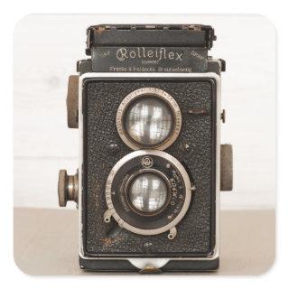 Vintage Rolleiflex Twin lens camera Square Sticker