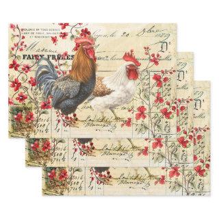 Vintage Rooster and Hen Ephemera  Sheets