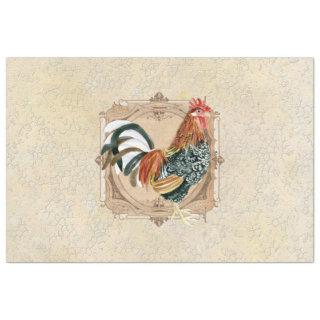 Vintage Rooster Black and White Kitchen Decoupage Tissue Paper