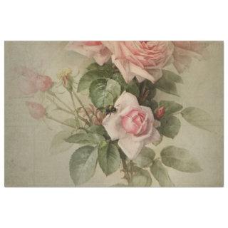 Vintage Rose Blossom w Bee Sage Foliage Decoupage Tissue Paper