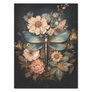 Vintage Roses and Dragonfly Decoupage Tissue Paper