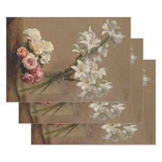 Vintage Roses and Lilies by Henri Fantin-Latour   Sheets
