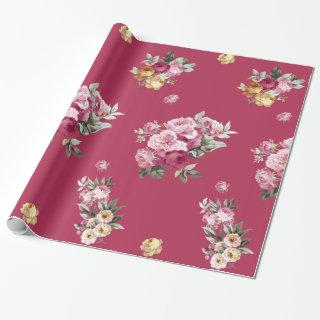 Vintage Roses on Pink