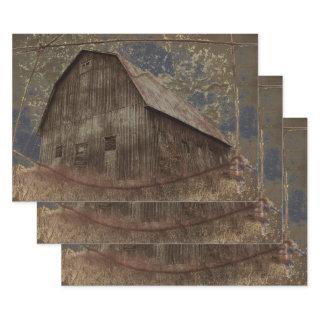 Vintage Rustic Dark Gray Tan Sky Barn Texture  Sheets